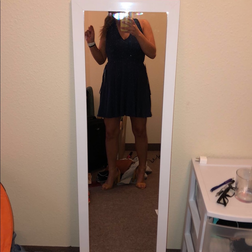 Dark Blue Open Back Dress